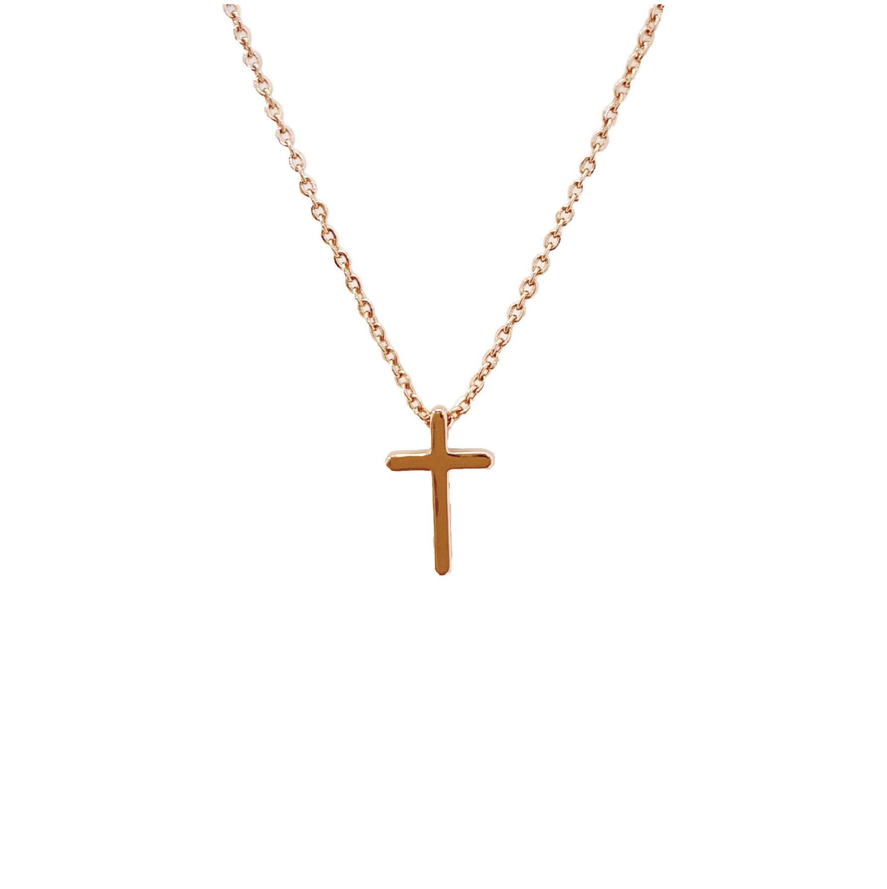 Mini Cross Pendant Necklace Rose Gold Jacob Rachel