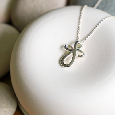 Infinity Cross Pendant Necklace - 925 Silver