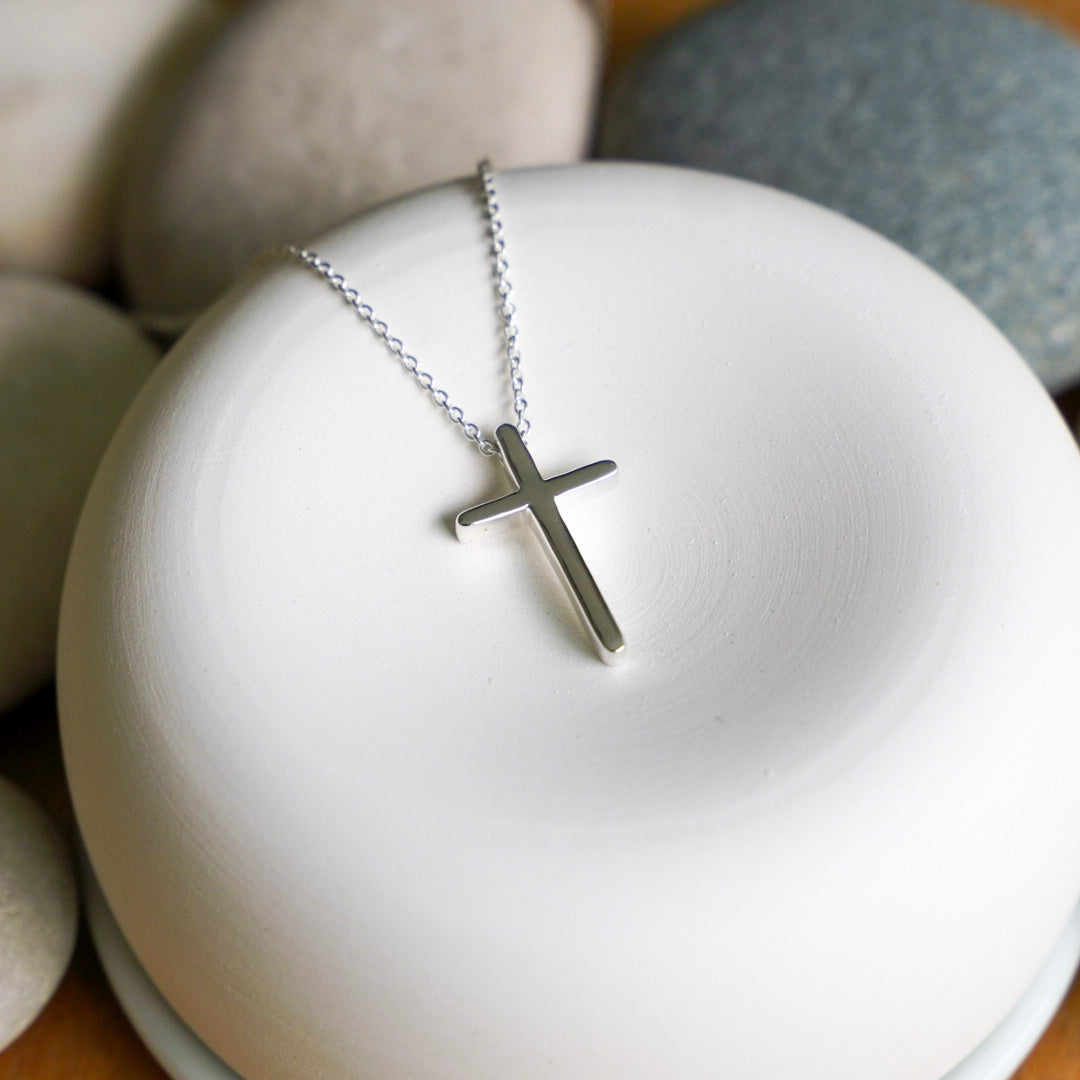 Elegance Cross Pendant Necklace - 925 Silver