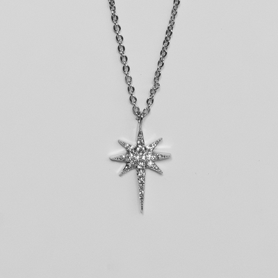 Brilliance Bethlehem Star Pendant Necklace - White Gold
