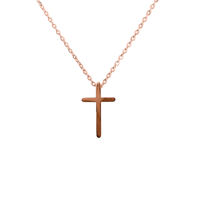Elegance Cross Pendant Necklace - Rose Gold