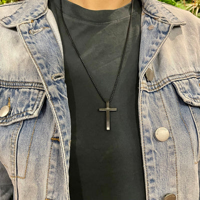 THE Cross Pendant Necklace - Black Edition