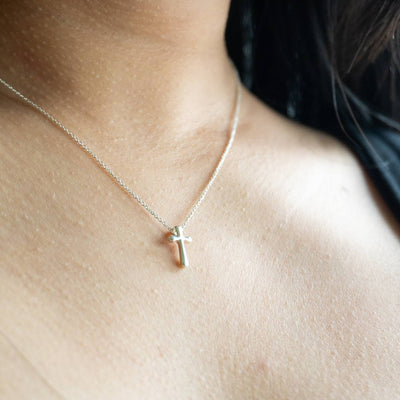 Agape Cross Pendant Necklace - 925 Silver