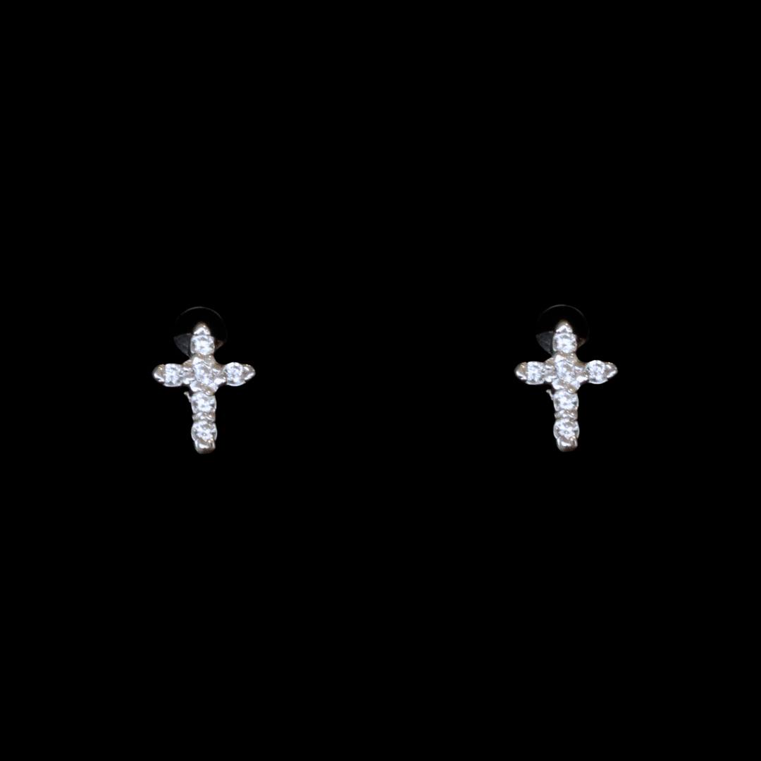 Clarity Cross Earrings - 925 Silver