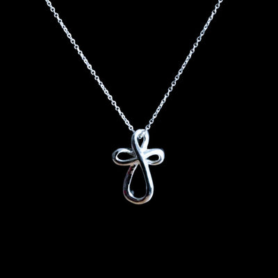 Infinity Cross Pendant Necklace - 925 Silver