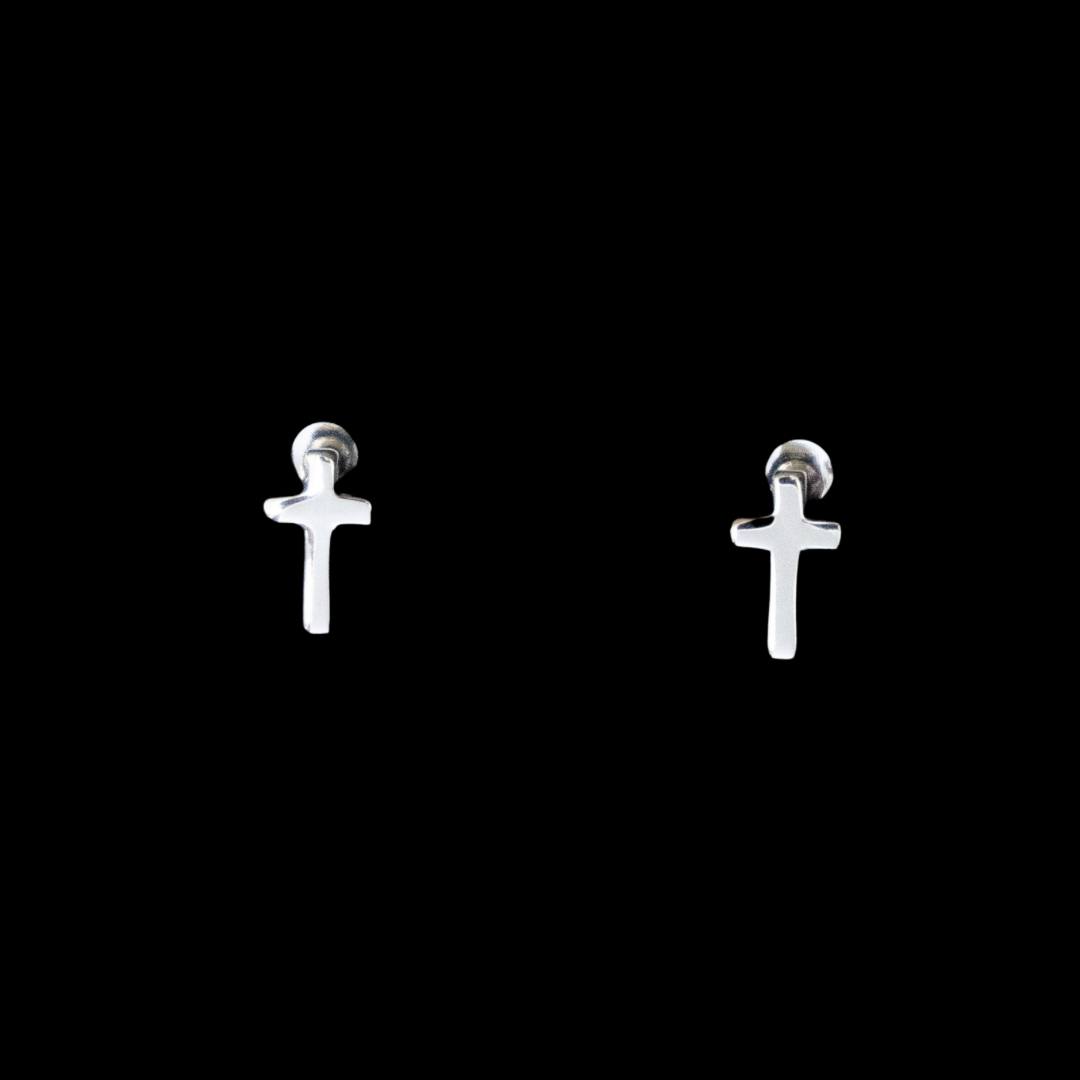 Mini Cross Earrings - 925 Silver
