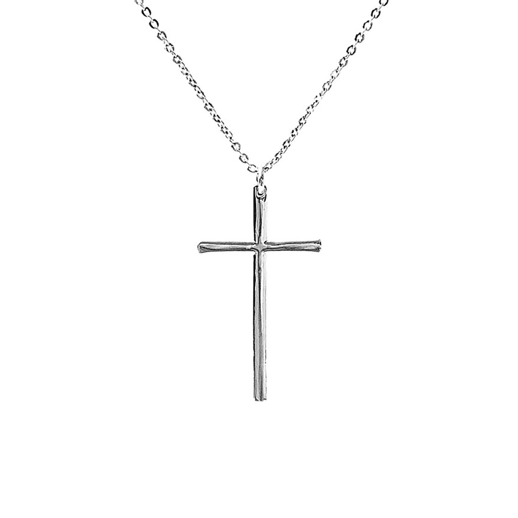 Cross Pendant Necklace Classic White Gold– Jacob Rachel